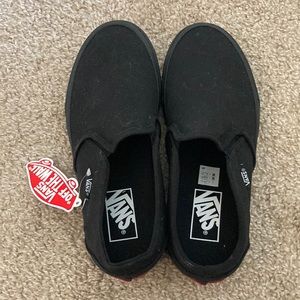 Brand new black vans with tags